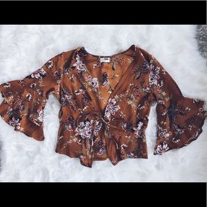 Passionflower Top - Brown Floral